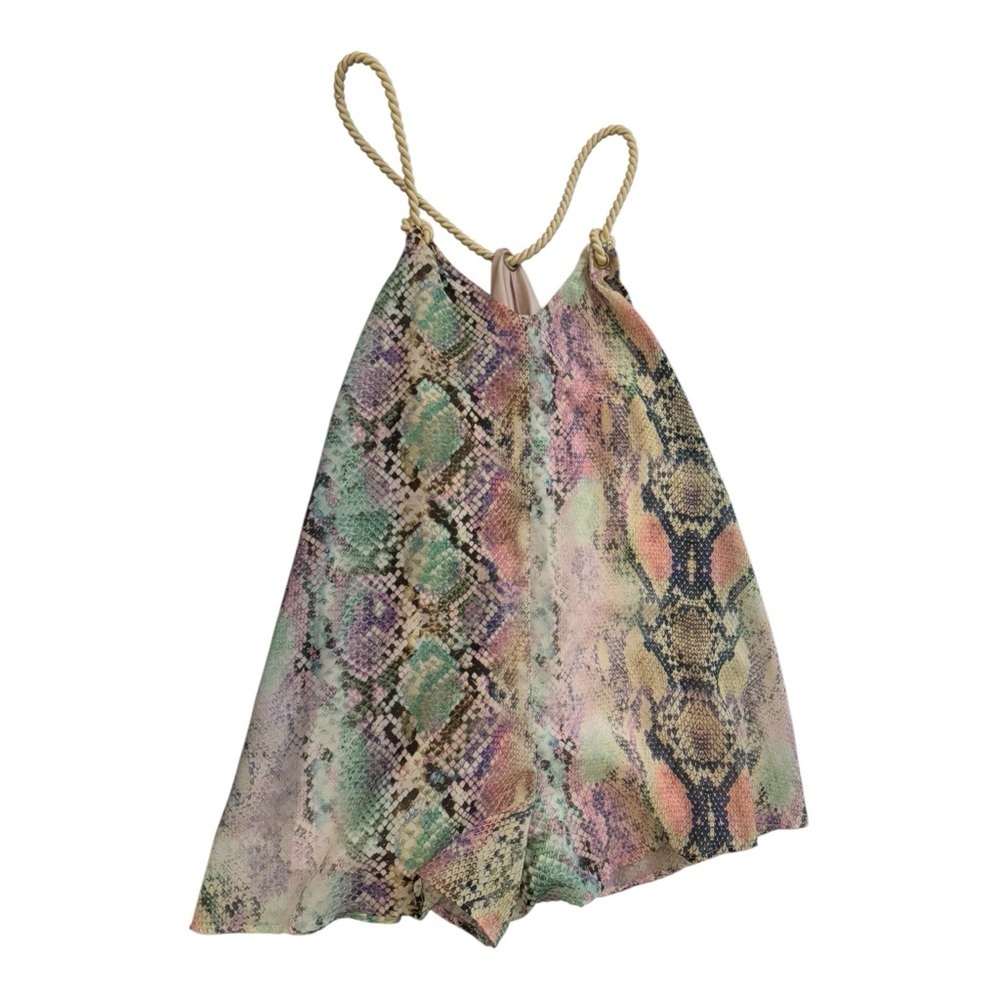 Show Me Your Mumu Small Snakeskin Rope Strap Romper Festival Boho Glam Y2K - Picture 2 of 7
